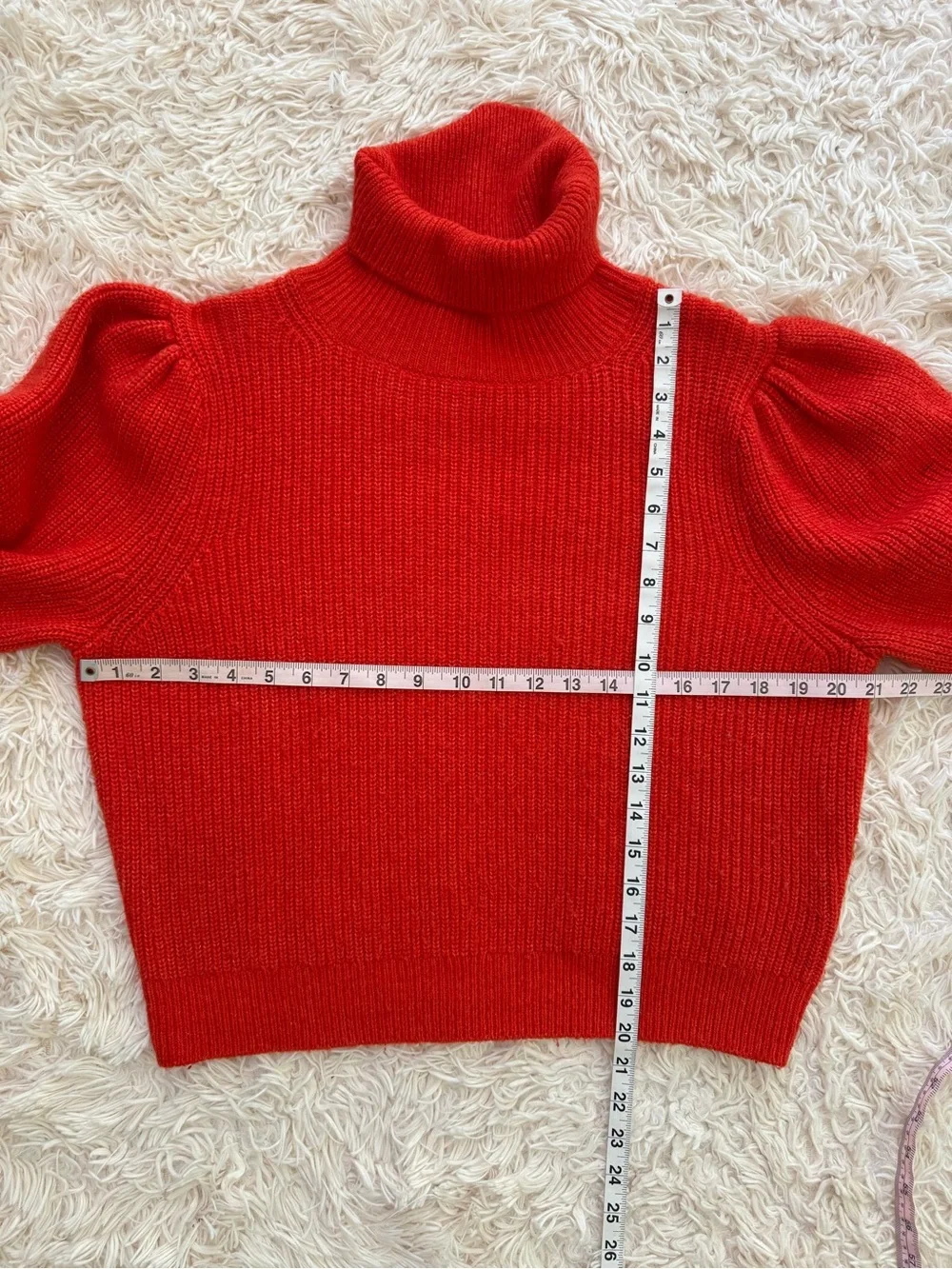 J.Crew Red Turtleneck Sweater Alpaca Merino Wool Blend Size L Cozy Warm